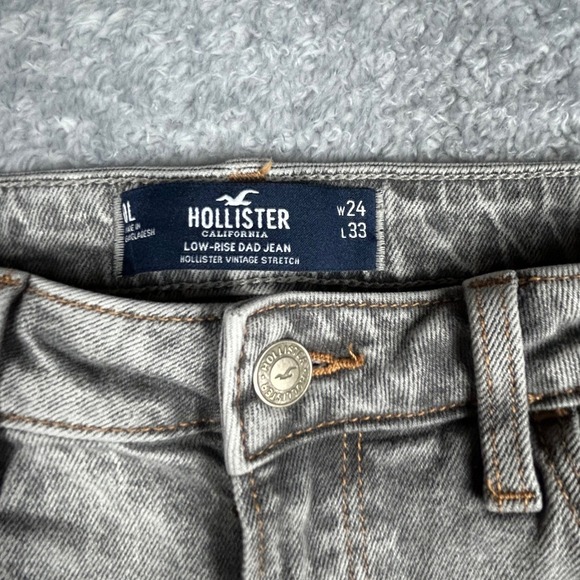Hollister Low Rise Dad Jeans Acid Wash Gray W24 L33 - Picture 2 of 8